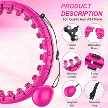 Massaging gymnastic hoop Smart Hula Hoop M2 pink