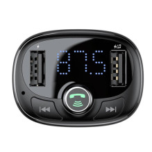 Transmitter Baseus T-Typed S-09 Bluetooth MP3 player / FM wave modulator (hands-free equipment, microSD, LCD, 2xUSB Quic