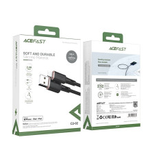 USB kabelis Acefast C2-02 MFi USB-A to Lightning 1.2m juodas