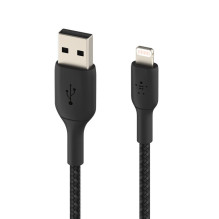 USB kabelis Belkin Boost Charge Braided USB-A to Lightning 1.0m juodas