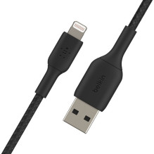 USB kabelis Belkin Boost Charge Braided USB-A to Lightning 1.0m juodas