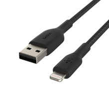 USB kabelis Belkin Boost Charge Braided USB-A to Lightning 1.0m juodas