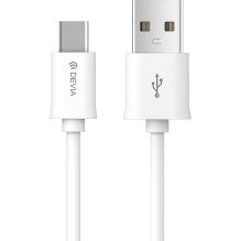 USB kabelis Devia Smart Type-C 1.0m baltas