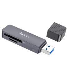 Memory card reader Hoco HB45 2-in-1 USB2.0 gray