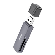 Memory card reader Hoco HB45 2-in-1 USB3.0 gray