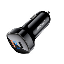 Automobilinis įkroviklis Acefast B4 66W USB-C+USB-A juodas