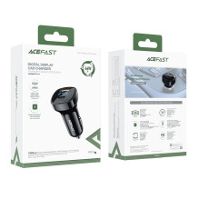 Car charger Acefast B4 66W USB-C+USB-A black