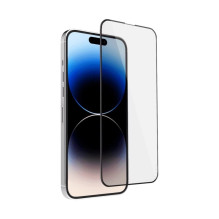 LCD apsauginis stikliukas 2.5D Tellos Apple iPhone 12 / 12 Pro juodas