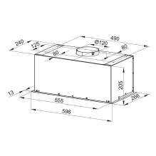 Įleidžiamas gaubtas MPM-60-OW-01N