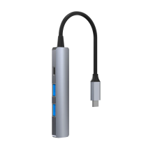 Tellur 4in1 USB-C 3.1 Hub aliuminis, pilka