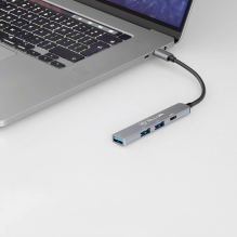 Tellur 4in1 USB-C 3.1 Hub aliuminis, pilka