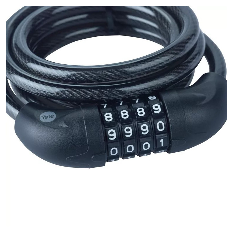 Bicycle cable with combination lock -YCC0 / 10 / 180 / 2 Black