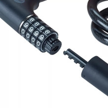 Bicycle cable with combination lock and key - YCC0 / 12 / 100 / 2 Black