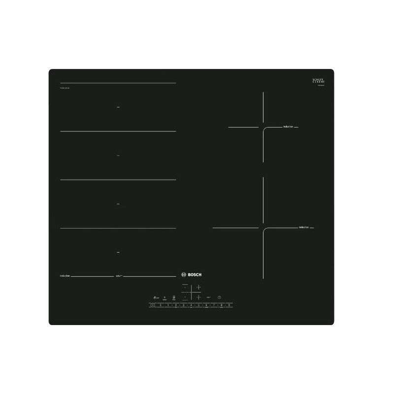 Bosch Serie 6 PXE611FC1E hob Black Built-in 60 cm Zone induction hob 4 zone(s)