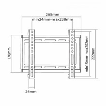 Sbox PLB-2222F fiksuotas plokščiaekranis LED televizoriaus laikiklis 23&quot;-43&quot; 35kg