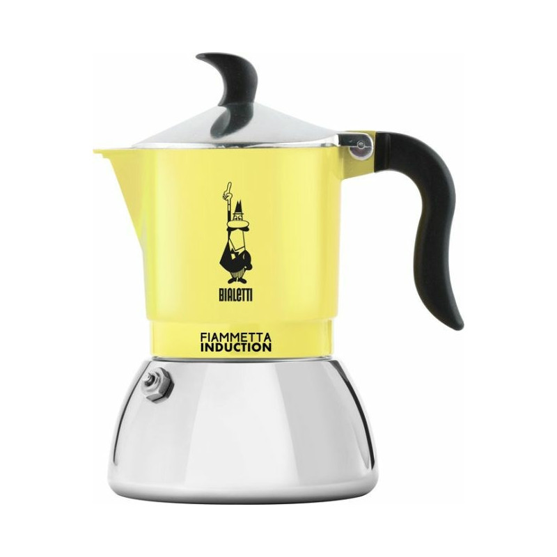 Bialetti 6578 rankinis kavos virimo aparatas Moka puodas 0,15 L Juoda, Sidabrinė, Geltona