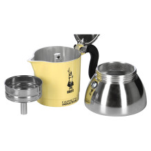 Bialetti 6578 rankinis kavos virimo aparatas Moka puodas 0,15 L Juoda, Sidabrinė, Geltona