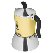 Bialetti 6578 rankinis kavos virimo aparatas Moka puodas 0,15 L Juoda, Sidabrinė, Geltona