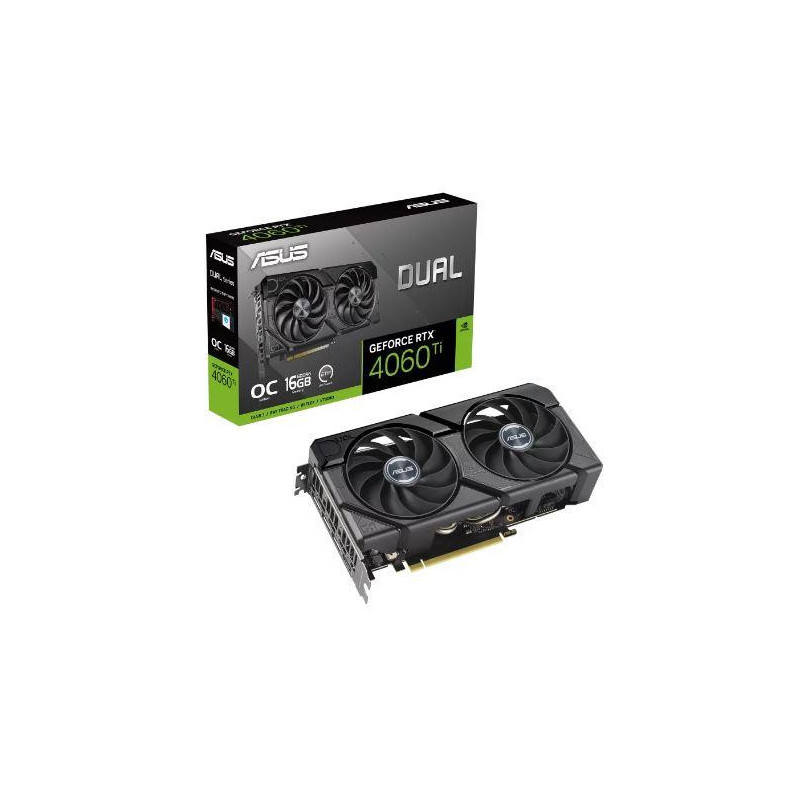 Graphics Card, ASUS, NVIDIA GeForce RTX 4060 Ti, 16 GB, GDDR6, 128 bit, PCIE 4.0 16x, Dual Slot Fansink, 1xHDMI, 3xDispl