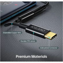 Adapteris Choetech AUX003 USB-C to 3.5mm juodas