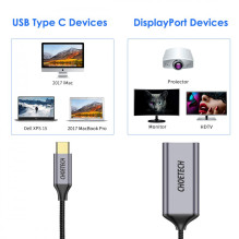 Adapteris Choetech HUB-H11 4K 60Hz USB-C to DisplayPort pilkas