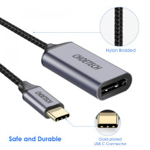 Adapteris Choetech HUB-H11 4K 60Hz USB-C to DisplayPort pilkas