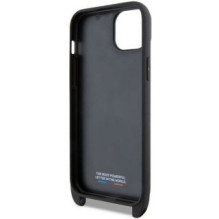 BMW BMW M Edition Carbon Tricolor Lines &amp; Strap case for iPhone 15 / 14 / 13 - black