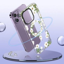 Tech-Protect Tech-Protect MagMood MagSafe case for iPhone 15 - daisies with leaves