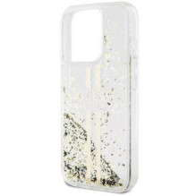 Guess Guess Liquid Glitter Gold Stripes case for iPhone 15 Pro - transparent