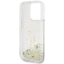 Guess Guess Liquid Glitter Gold Stripes case for iPhone 15 Pro - transparent