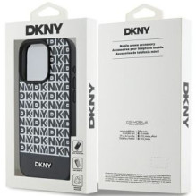 DKNY DKNY Leather Printed Pattern Metal Logo MagSafe Case for iPhone 15 Pro Max - Black