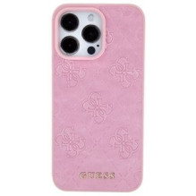 Guess Guess GUHCP15XP4EPMP iPhone 15 Pro Max 6.7&quot; pink / pink hardcase Leather 4G Stamped