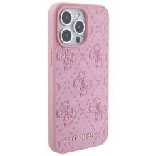 Guess Guess GUHCP15XP4EPMP iPhone 15 Pro Max 6.7&quot; pink / pink hardcase Leather 4G Stamped