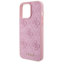 Guess Guess GUHCP15XP4EPMP iPhone 15 Pro Max 6.7&quot; pink / pink hardcase Leather 4G Stamped