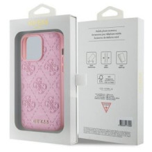 Guess Guess GUHCP15XP4EPMP iPhone 15 Pro Max 6.7&quot; pink / pink hardcase Leather 4G Stamped