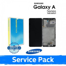 Ekranas skirtas Samsung A426 A42 5G juodas su rėmeliu (Service Pack)