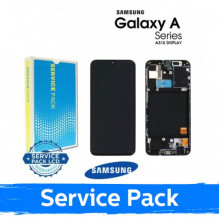 Ekranas skirtas Samsung A315 A31 2020 juodas su rėmeliu (Service Pack)