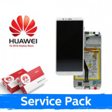 Ekranas skirtas Huawei Y6 2018 baltas su rėmeliu (Service Pack)