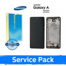 Ekranas skirtas Samsung A725 A72 su rėmeliu / Awesome Black / (Service Pack)