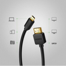 Adapteris Ugreen &quot;4K&quot; juodas (HDMI / micro HDMI) 150cm