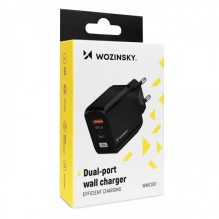 Įkroviklis Wozinsky &quot;GaN&quot; juodas 20W (USB / USB-C)