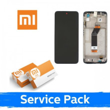 Ekranas skirtas Xiaomi Redmi 10 (2022) su rėmeliu / Black / (Service Pack)