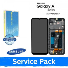 Ekranas skirtas Samsung A146P A14 5G juodas su rėmeliu (Service Pack)