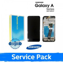 Ekranas skirtas Samsung A037F A03s non-EU juodas su rėmeliu (Service Pack)