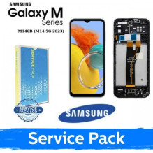 Ekranas skirtas Samsung M146 M14 5G juodas su rėmeliu (Service Pack)