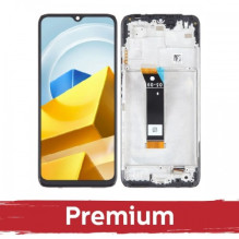 Ekranas skirtas Xiaomi Poco M5 / Poco M4 5G juodas su rėmeliu / OEM