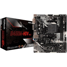 ASROCK Main Board Desktop B450M-HDV R4.0 (SAM4,2xDDR4,1xPCI 3.0x16,1xPCI Ex1,SATA III,1xM.2,1xUlraM.2,USB3.0,GLAN, VGA,D