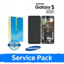 Ekranas skirtas Samsung G986 (G985) S20 Plus su rėmeliu / Cosmic Black / (Service Pack)