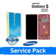 Ekranas skirtas Samsung G780 S20 FE (G781 S20 FE 5G) su rėmeliu / Cloud Red / (Service Pack)