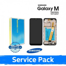 Ekranas skirtas Samsung M127 M12 juodas su rėmeliu (Service Pack)